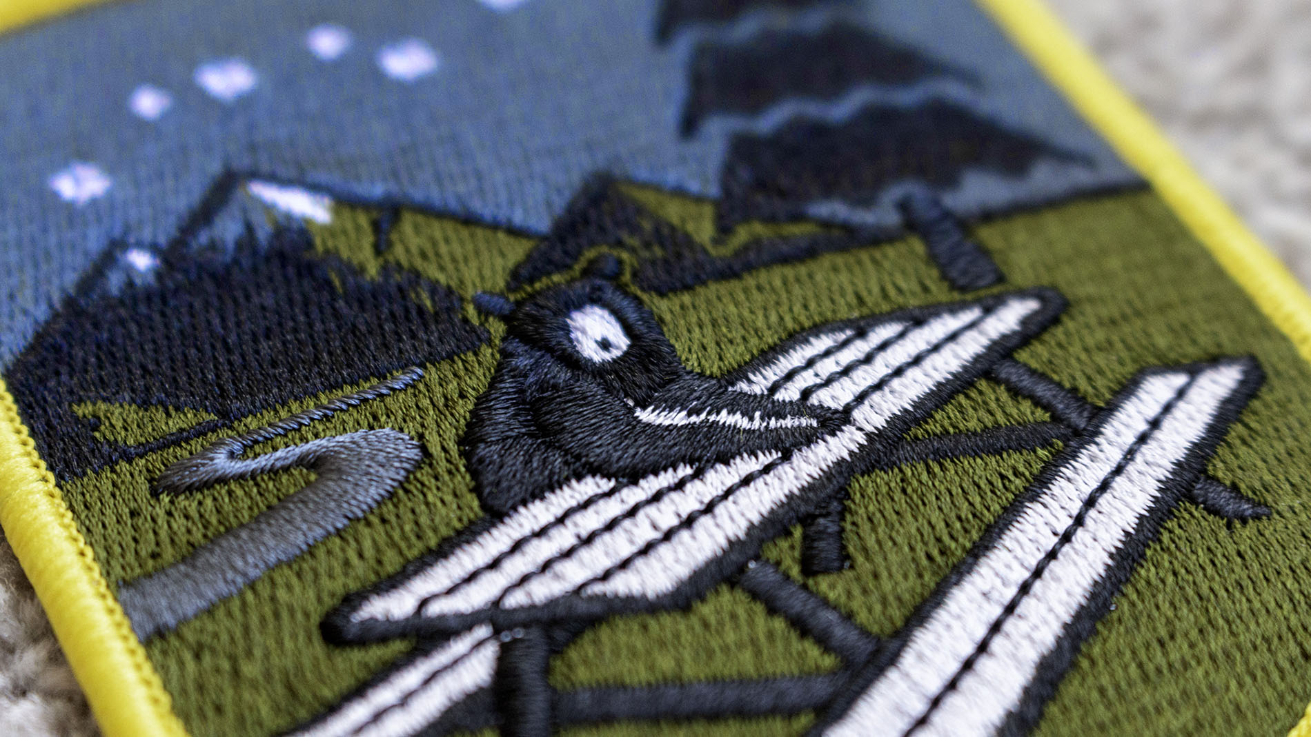 Detail of Embroidered Bear Patch