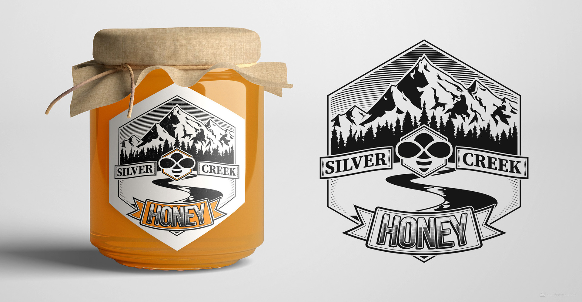 Silver Creek Honey Logo and Illustration