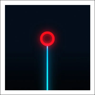 A single red circle with a blue line leading to it