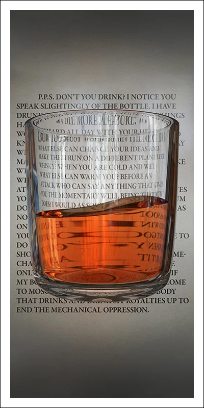 3D Rendering of a glass of whiskey